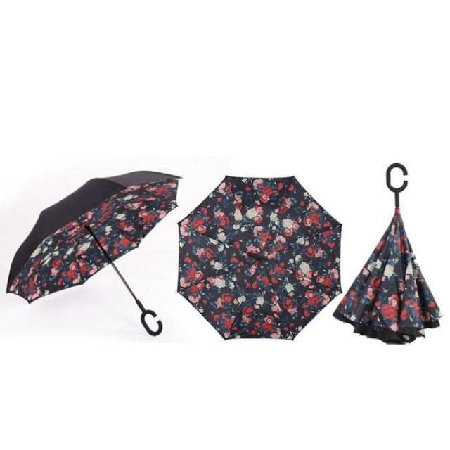 Windproof Double Layered Inverted Umbrella