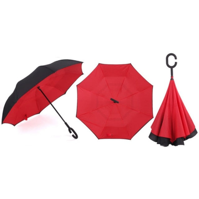 Windproof Double Layered Inverted Umbrella